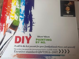 DIY Paint By Numbers Kit Full Moon Lake Night Scene 40x50cm Canvas Art Craft