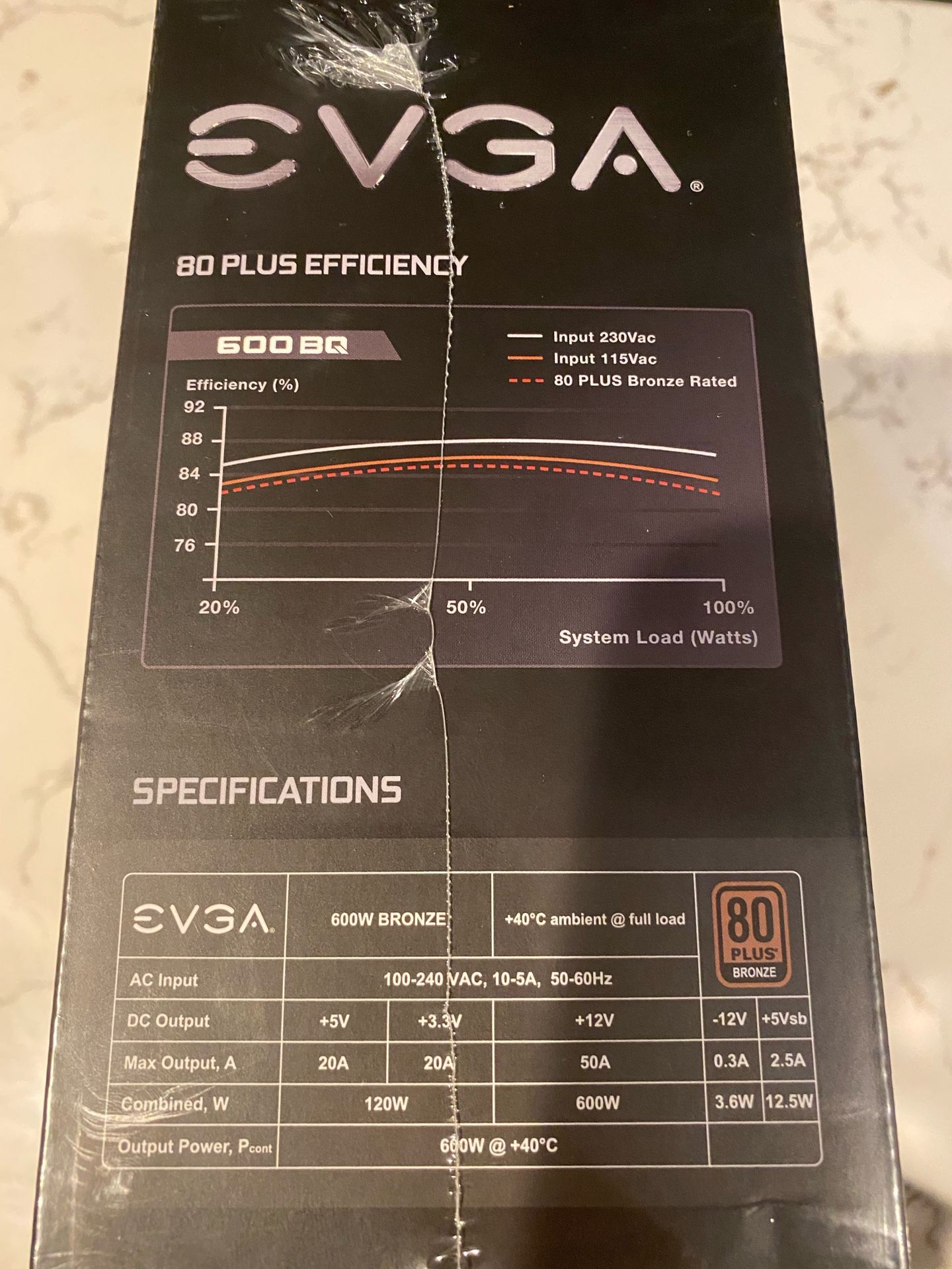 EVGA 600W Power Supply 80+ Bronze