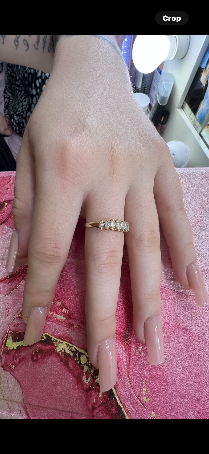 14k Marquise Cut Diamond Ring 