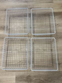 Set of 4 Metal Wire Storage Baskets