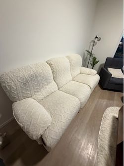 Recliner Sofa + White Covers