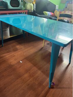Teal Metal Table
