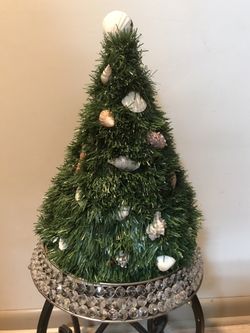 Christmas Tree with Lit Seashells