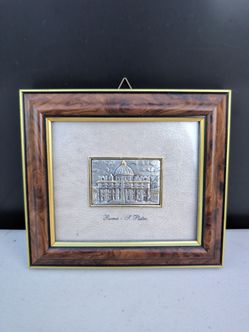 Roma S. Pietro Framed Metal Relief Plaque