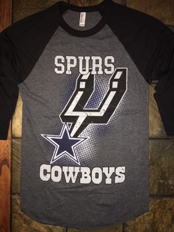 Spurs Cowboys baseball style tees