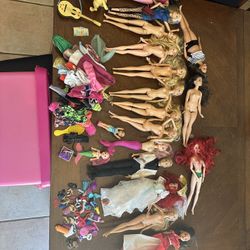 Lot Of Barbie  Dolls Plus Accessories 