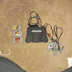 N64 With 3 Games 1 Controller Tested And Working 