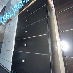 5 Drawer Black Chest New & Assembled W/ Rails