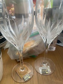 Mikasa Slovenia Crystal Wine Glasses Set of 2 D’amore