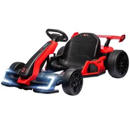 Aosom 24V 7.5 MPH Electric Go Kart with Adjustable Seat, Slow Start, Red, SKU:370-287V80RD