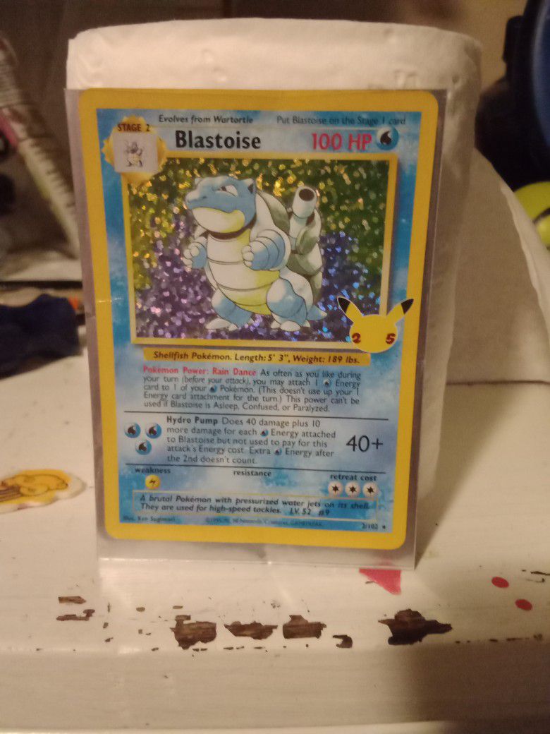 Rare Misprint Error Blastoise Pokemon 25 Anniversary Card 