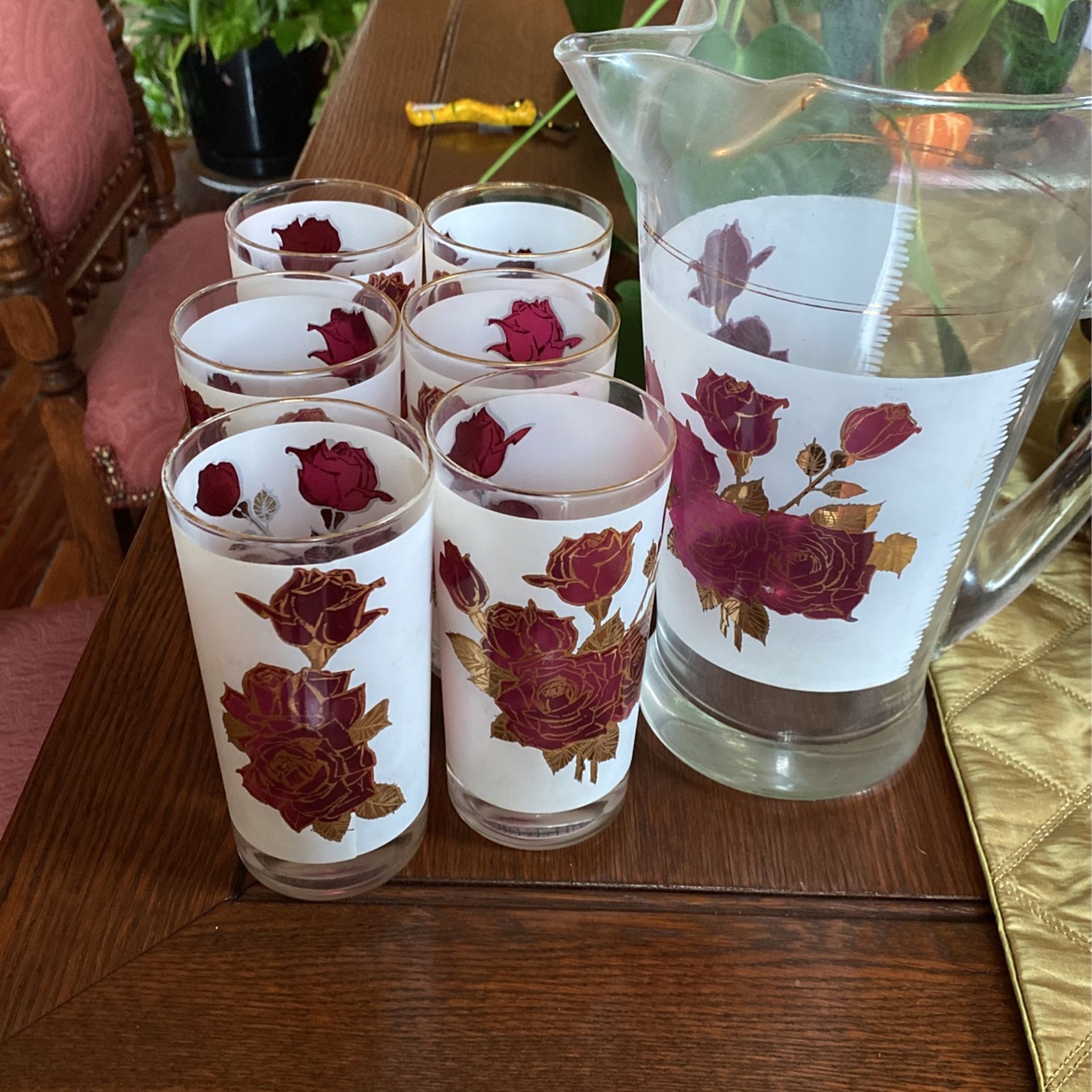 Vintage Drinking Glass & Jug