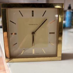 Tiffany Co Brass Desk Clock 