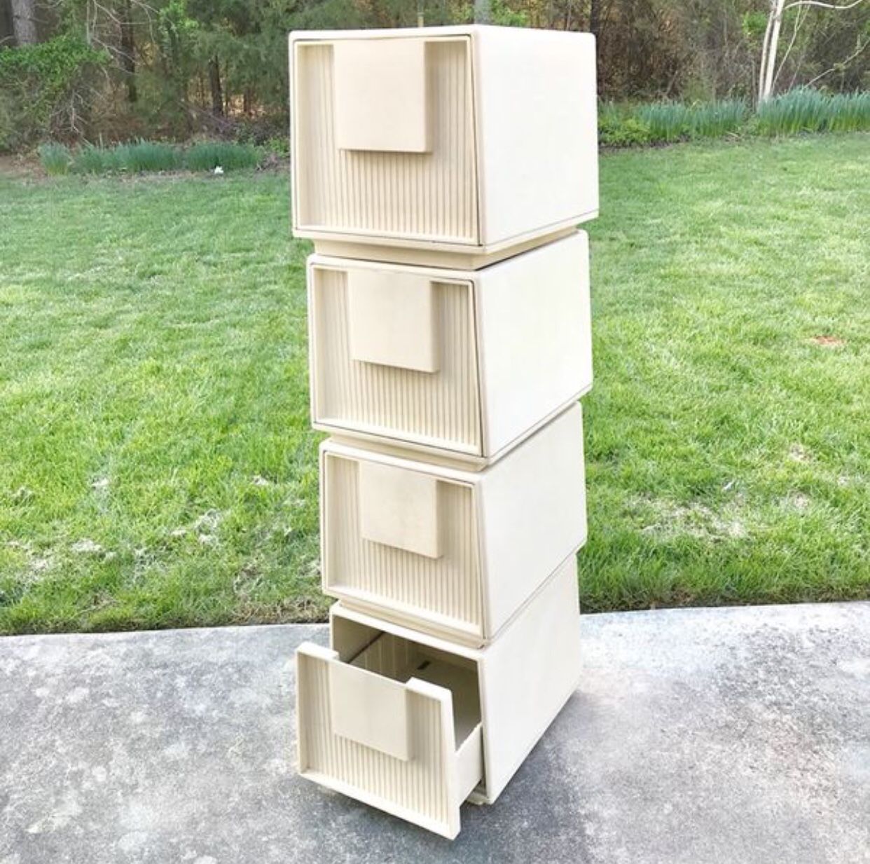 Vintage (4) Staco Tuf-File Stackable File Cabinets—-BROWN ONLY!!!