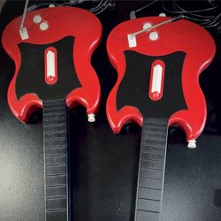2x RedOctane Red Gibson SG Guitar Model PSLGH Guitar Hero Rock Band PS2 TESTED