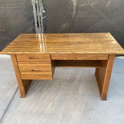 🔥 Solid Wood Desk Computer 2 Drawers Office Table Furniture Home School  Heavy reliable quality large desk