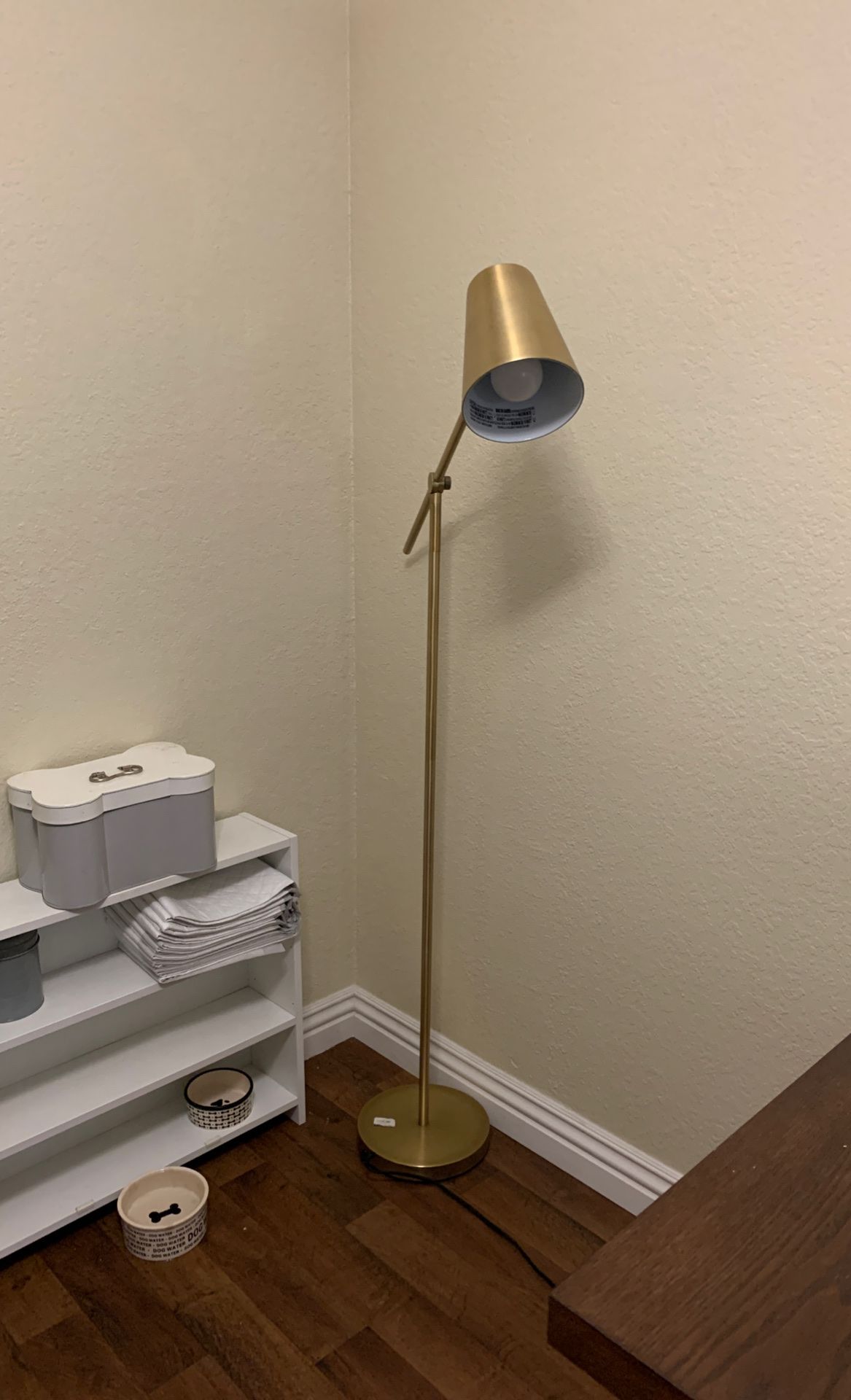Gold brass floor lamp
