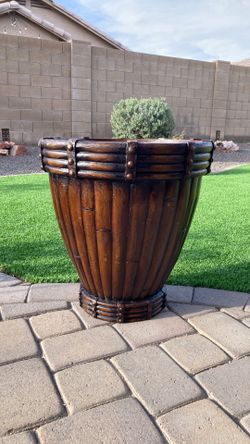 Wood Look Large Planter