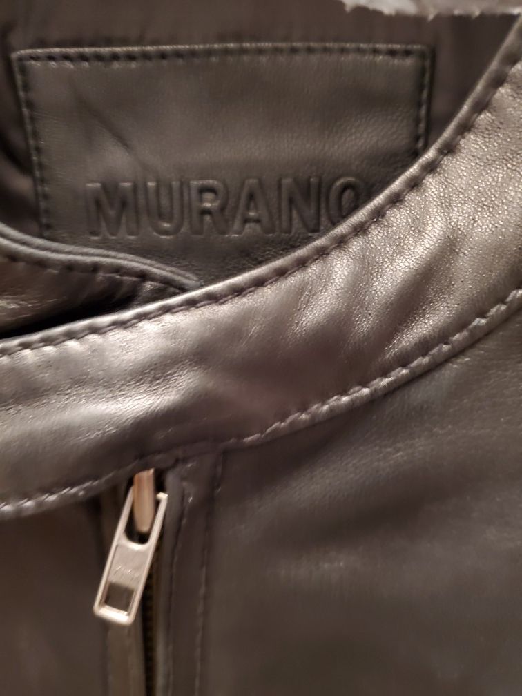 Black leather moto jacket (genuine lamb skin)