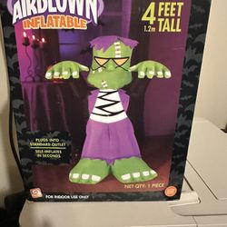 Gemmy. Airborne Inflatable Frankenstein Monster 4 Feet Indoor Use Halloween.