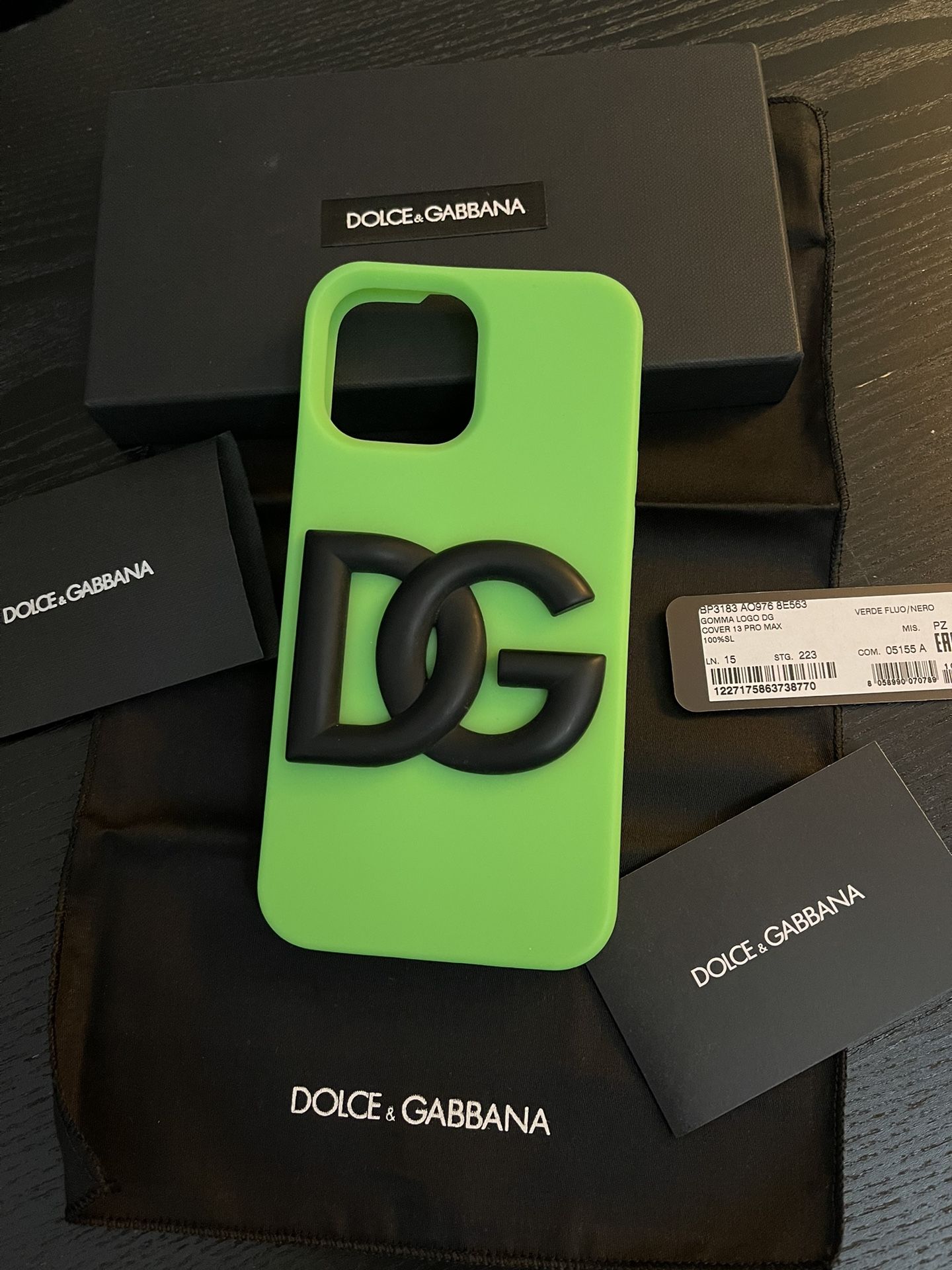 Dolce & Gabbana iPhone 13 or 12 Pro Max Case- Neon Green