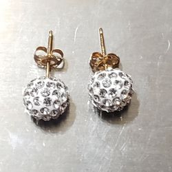 14kt Gold Swarovski Earrings 