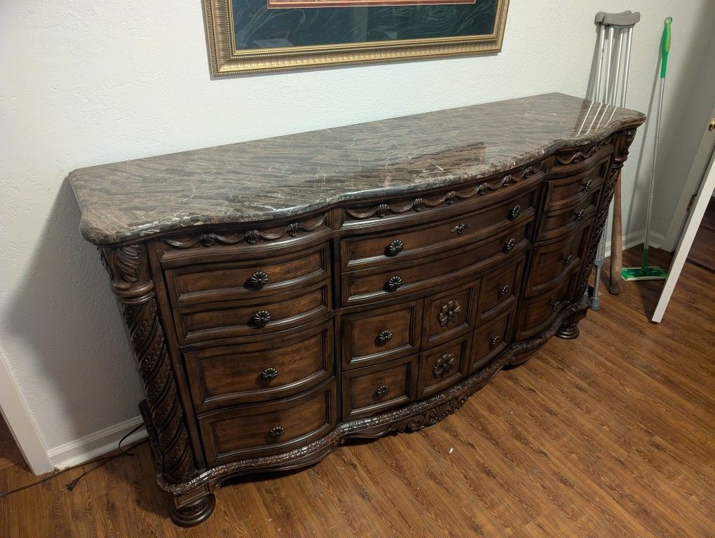 Ashley Marble Top Dresser