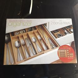 Brand New Adjustable Bamboo Drawer Organizer