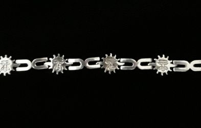 7.5" Solid Sterling Silver Sunshine Horseshoe Link Bracelet