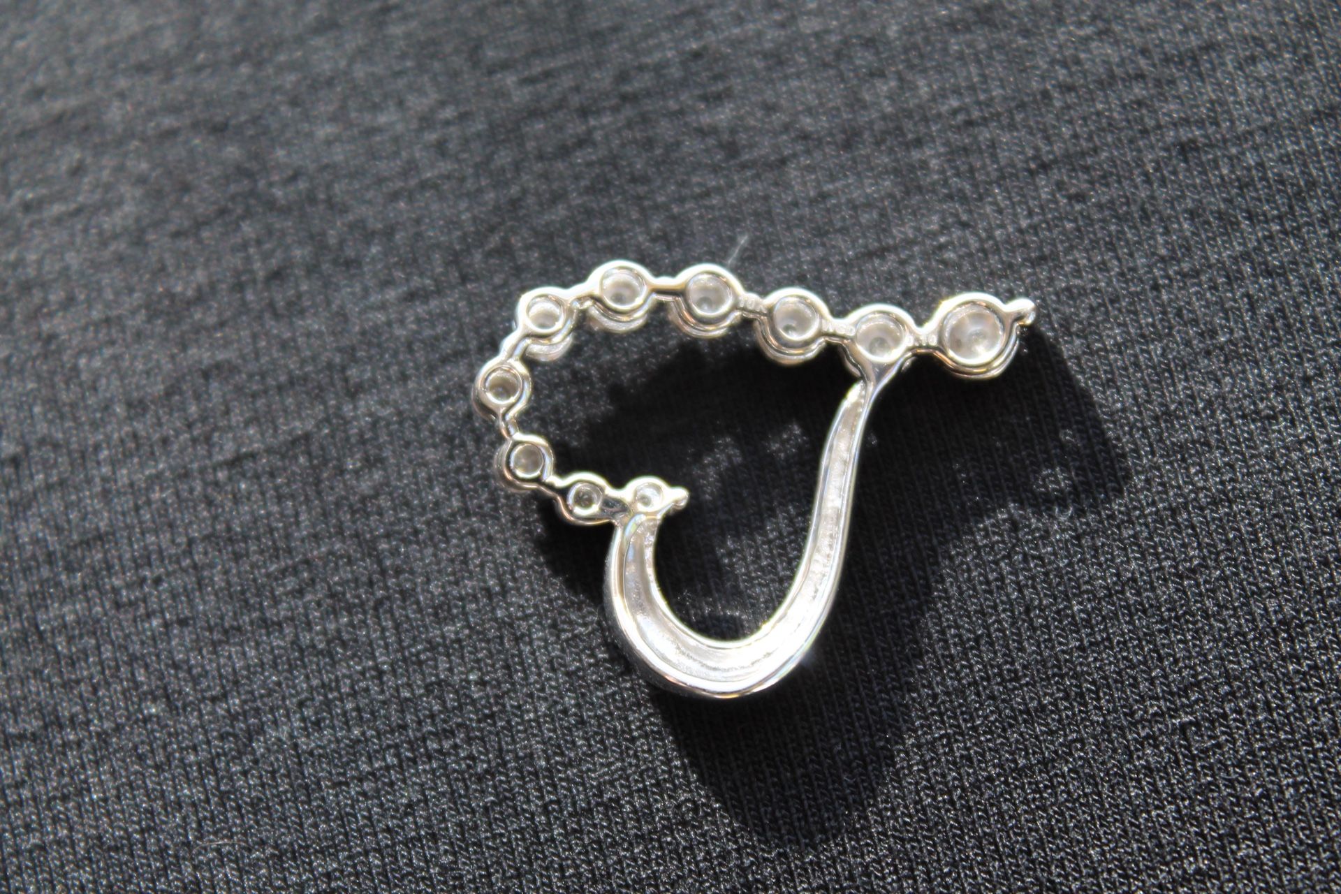 10k White Gold .10 Carat Natural Diamond Pendant 