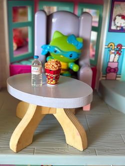 Dollhouse miniatures popcorn & water bottle