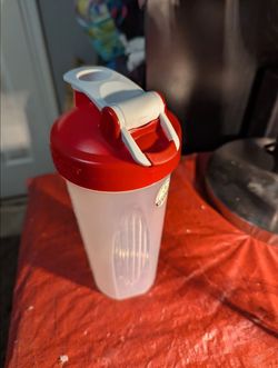Protein Shaker Bottle Red and Clear