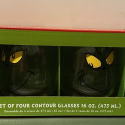 Grinch Set Of 4 16Ounce Glasses