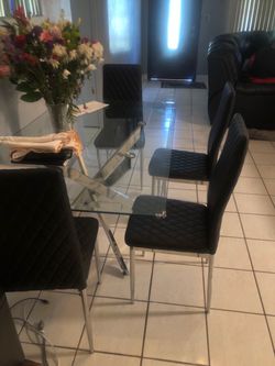 Table chairs bed and more