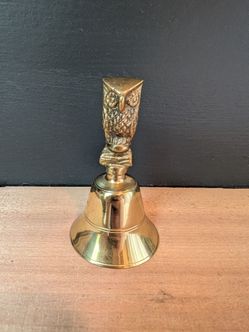 Vintage Adorable Brass Owl Bell