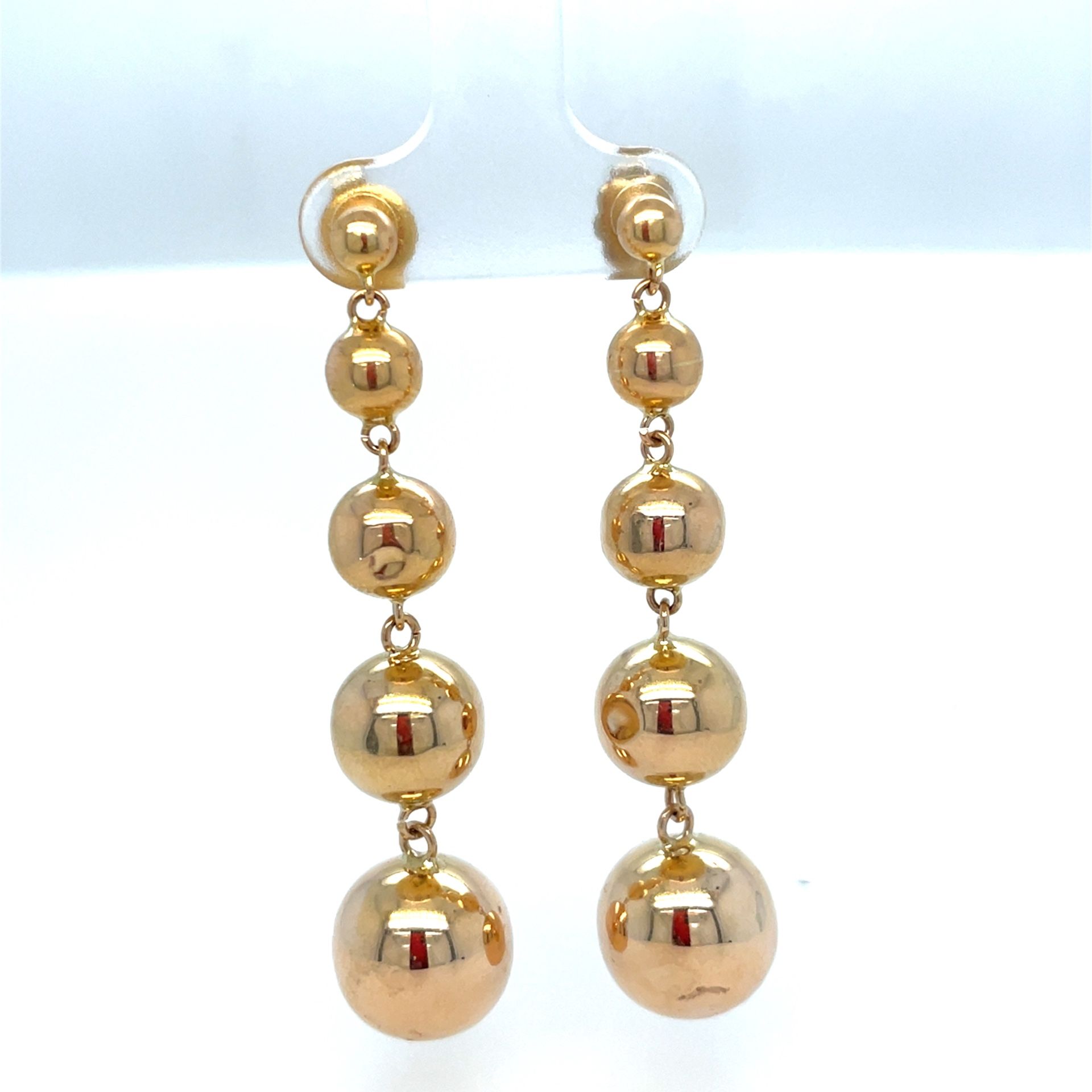 14Kt Yellow Gold Hanging Spheres Earrings 5.36g I-1305