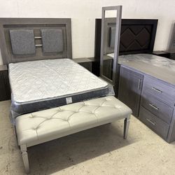 New Grey Bedroom Set (Queen/Full)