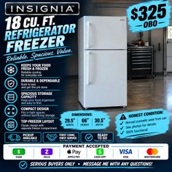 18 cu ft Insignia Refrigerator Freezer Delivery available