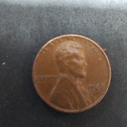 1966 Penny No Mint Mark Doubling Error Coin 