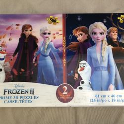 Disney 3D puzzles Frozen II Prime 24in X18in 500 pcs each 