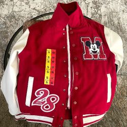 Mickey Mouse Letterman Jacket Red