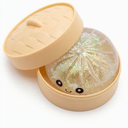 Sparkle Steamed Dumpling Squishy Toy with Mini Steamer