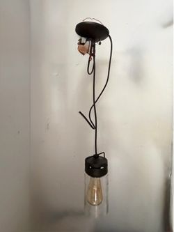 Set of 2 Industrial Glass Pendant Lights