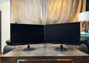Two ( dual ) LED Gaming Viewsonic VX2757 mhd 27” inches FHD 1080p 75Mhz 2ms FreeSync Speakers HDMI DP VGA computer monitors