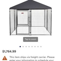 Lucky Dog Grey STAY Series Presidential Kennel, 120" L X 120" W X 72" H $1,000