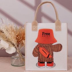 Felt shopping hand bag- 1pic