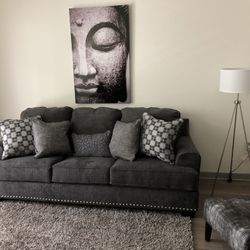 Gray Silver Studded XL Couch
