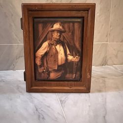 Antique John Wayne wooden box 