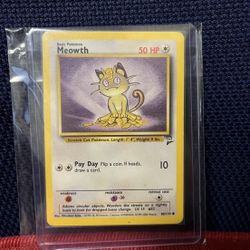 1999 MEOWTH Pokémon Laminated Trading Card - 56/64 - 1st Ed -Jungle Common 50 HP