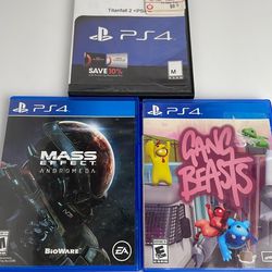 PS4 Game lot PlayStation 4 MassEffect Gang Beast Titanfall 2
